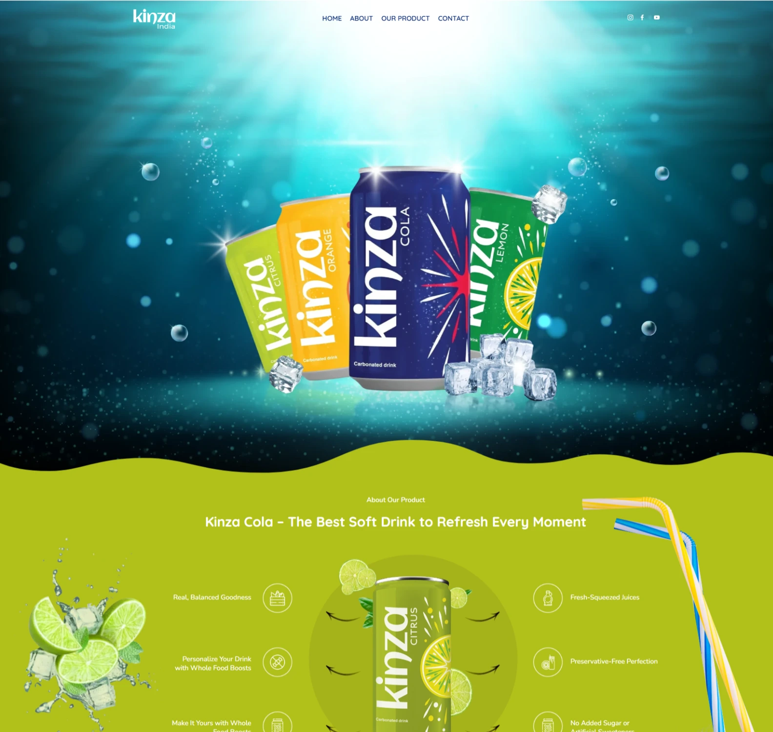 kinza Cola – The Best Soft Drink are design by upbs technology