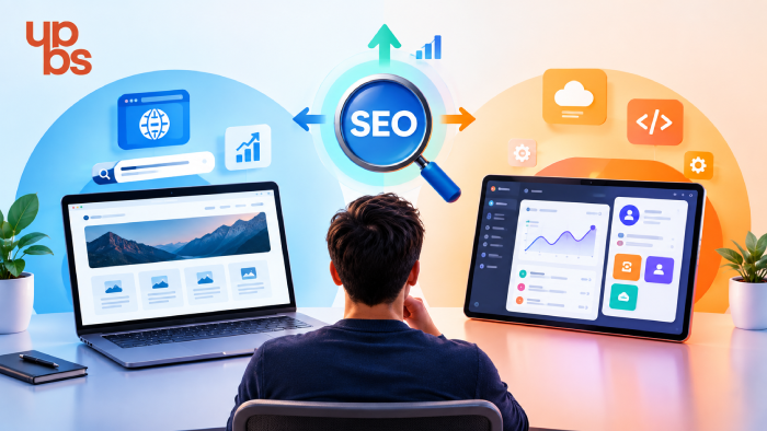 SEO comparison between website and web app in web app vs website decision