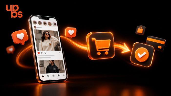 Social Commerce - Turning Scrolls Into Sales Social commerce illustration of a smartphone with a shopping cart turning social media scrolls into sales